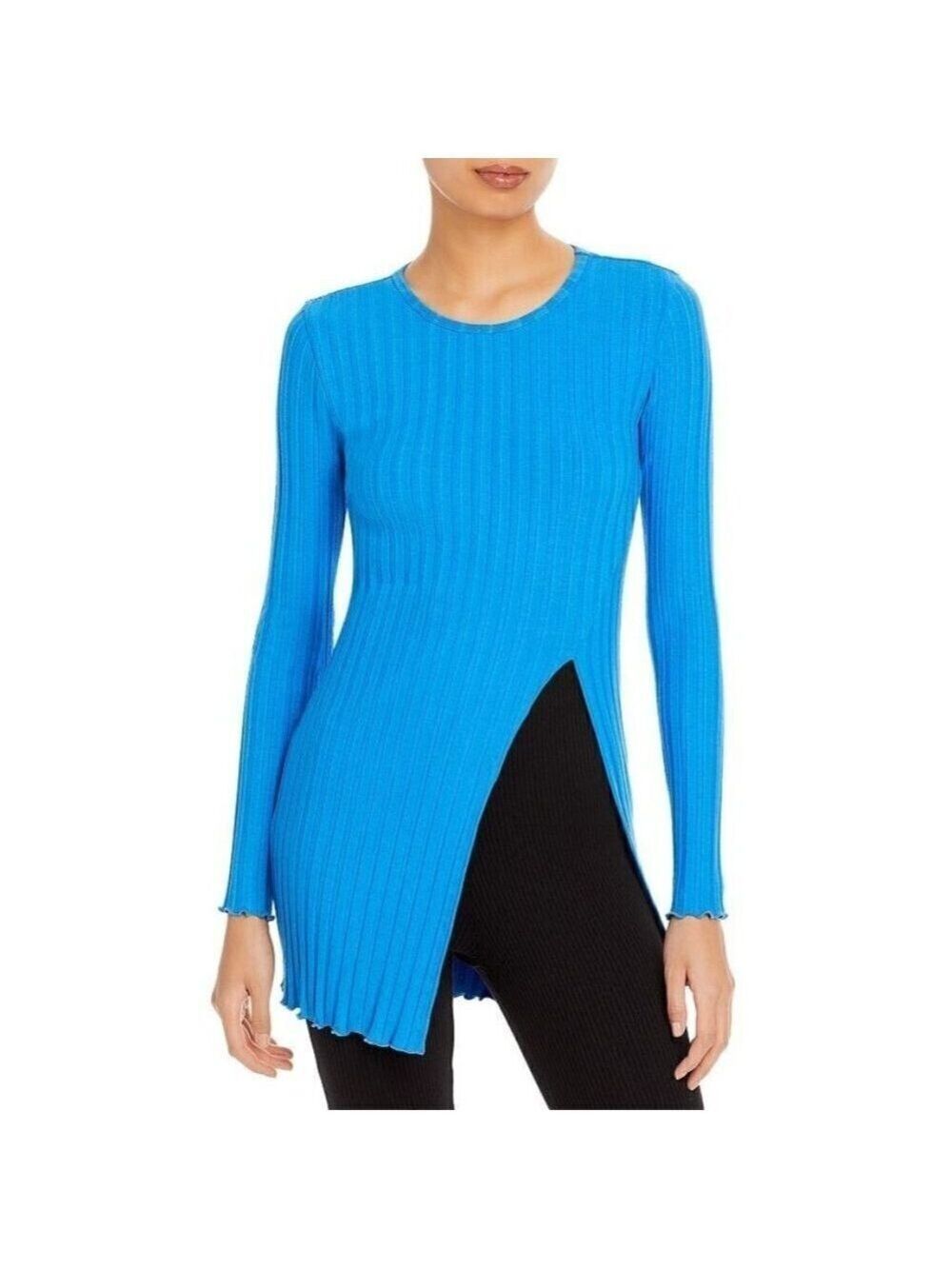Simon Miller women BNWOT blue ribbed tunic top sz Xsmall NEW side slit